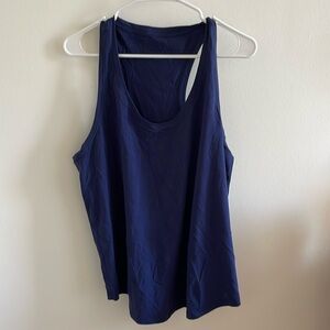 Blue athletic tank top